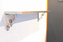 Load image into Gallery viewer, glass jewel shelf elements and gilded wooden shelf set