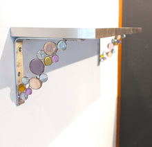 Load image into Gallery viewer, glass jewel shelf elements and gilded wooden shelf set