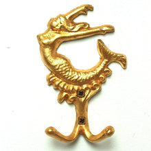 Load image into Gallery viewer, gilded wall hook: mermaid