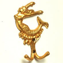Load image into Gallery viewer, gilded wall hook: mermaid