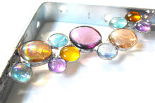 Load image into Gallery viewer, glass jewel shelf elements and gilded wooden shelf set
