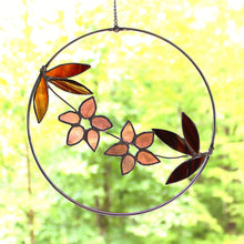 Load image into Gallery viewer, Cherry plum flower hoop suncatcher
