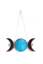 Load image into Gallery viewer, divine moon trio suncatcher: blue moon