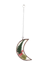 Load image into Gallery viewer, crescent moon with pressed flowers - option E