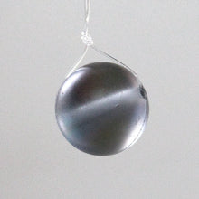 Load image into Gallery viewer, crescent mooncatcher: mauve crackle with black rainbow aura orb