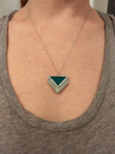 Load image into Gallery viewer, art deco 4-piece "triangle illusion" stained glass and mirror pendant necklace