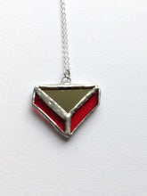Load image into Gallery viewer, art deco 4-piece "triangle illusion" stained glass and mirror pendant necklace