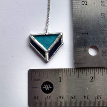 Load image into Gallery viewer, art deco 4-piece "triangle illusion" stained glass and mirror pendant necklace