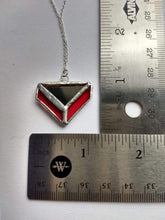 Load image into Gallery viewer, art deco 4-piece "triangle illusion" stained glass and mirror pendant necklace
