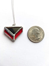 Load image into Gallery viewer, art deco 4-piece "triangle illusion" stained glass and mirror pendant necklace