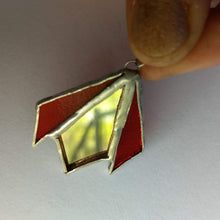 Load image into Gallery viewer, art deco diamond 3-piece stained glass and mirror pendant necklace