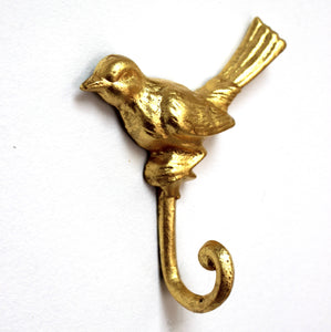 gilded wall hook: bird