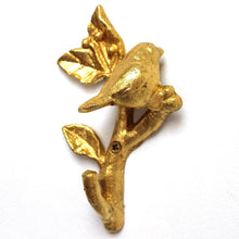 Load image into Gallery viewer, gilded wall hook: bird on branch
