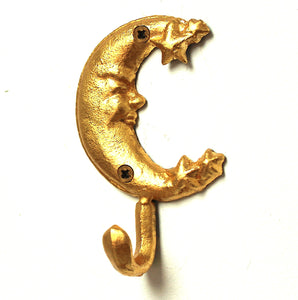 gilded wall hook: moon
