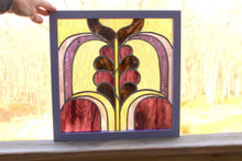 Load image into Gallery viewer, Purple Deco framed glass panel