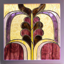 Load image into Gallery viewer, Purple Deco framed glass panel