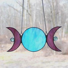 Load image into Gallery viewer, divine moon trio suncatcher: blue moon