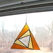 Load image into Gallery viewer, sacred triangles suncatcher: amber