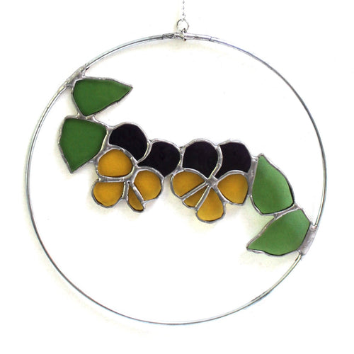 Pansies hoop suncatcher