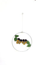 Load image into Gallery viewer, Pansies hoop suncatcher