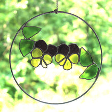 Load image into Gallery viewer, Pansies hoop suncatcher