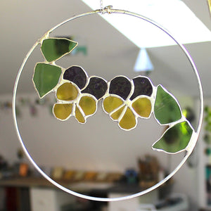 Pansies hoop suncatcher