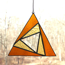 Load image into Gallery viewer, sacred triangles suncatcher: amber