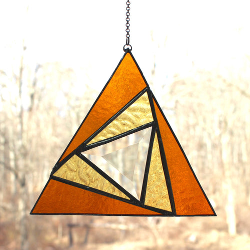 sacred triangles suncatcher: amber