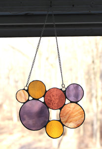 bubbles suncatcher: purple and amber