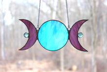 Load image into Gallery viewer, divine moon trio suncatcher: blue moon