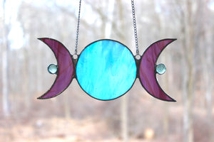 divine moon trio suncatcher: blue moon