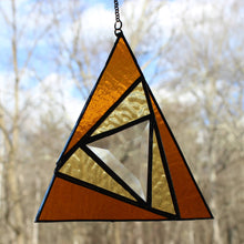 Load image into Gallery viewer, sacred triangles suncatcher: amber