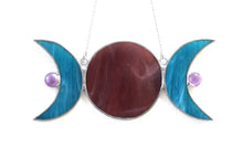 Load image into Gallery viewer, divine moon trio suncatcher: purple moon