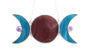 divine moon trio suncatcher: purple moon