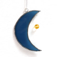 Load image into Gallery viewer, crescent mooncatcher: sky blue with sunshine aura orb