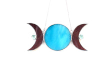 Load image into Gallery viewer, divine moon trio suncatcher: blue moon