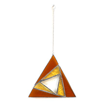 Load image into Gallery viewer, sacred triangles suncatcher: amber