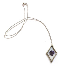 Load image into Gallery viewer, pressed flower in glass pendant necklace - option H