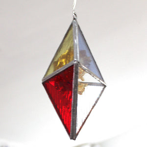 gold leaf energy prism ornament: red/yellow/blue