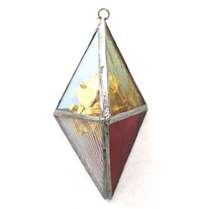 gold leaf energy prism ornament: red/yellow/blue