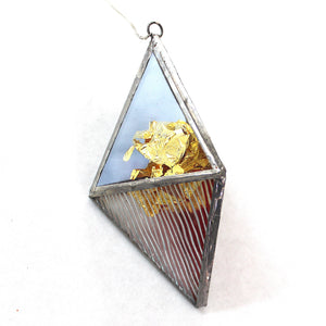 gold leaf energy prism ornament: red/yellow/blue