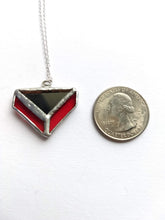 Load image into Gallery viewer, art deco 4-piece &quot;triangle illusion&quot; stained glass and mirror pendant necklace