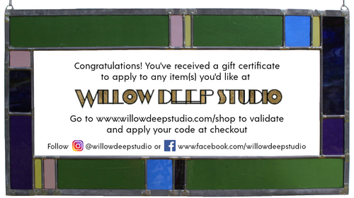Willow Deep Studio online shop gift card
