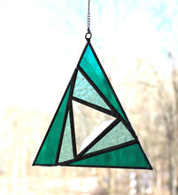 Load image into Gallery viewer, sacred triangles suncatcher: teal