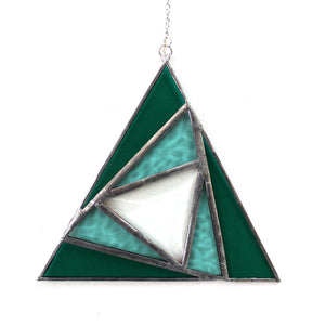 sacred triangles suncatcher: teal