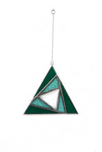 Load image into Gallery viewer, sacred triangles suncatcher: teal