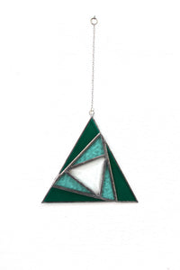 sacred triangles suncatcher: teal