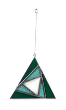 Load image into Gallery viewer, sacred triangles suncatcher: teal